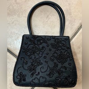 Little black evening bag with embellishments